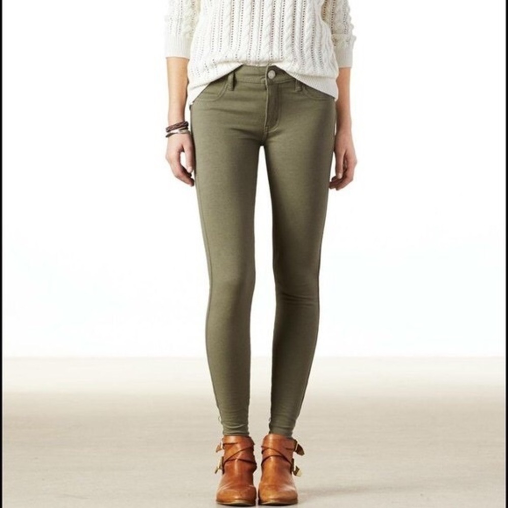 Olive Green American Eagle Jeggings